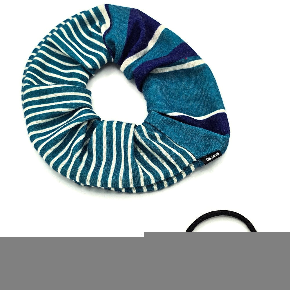 BELLA Chouchou Large Blue♡ Chouchou - large - green striped blue white – Chic Placard
