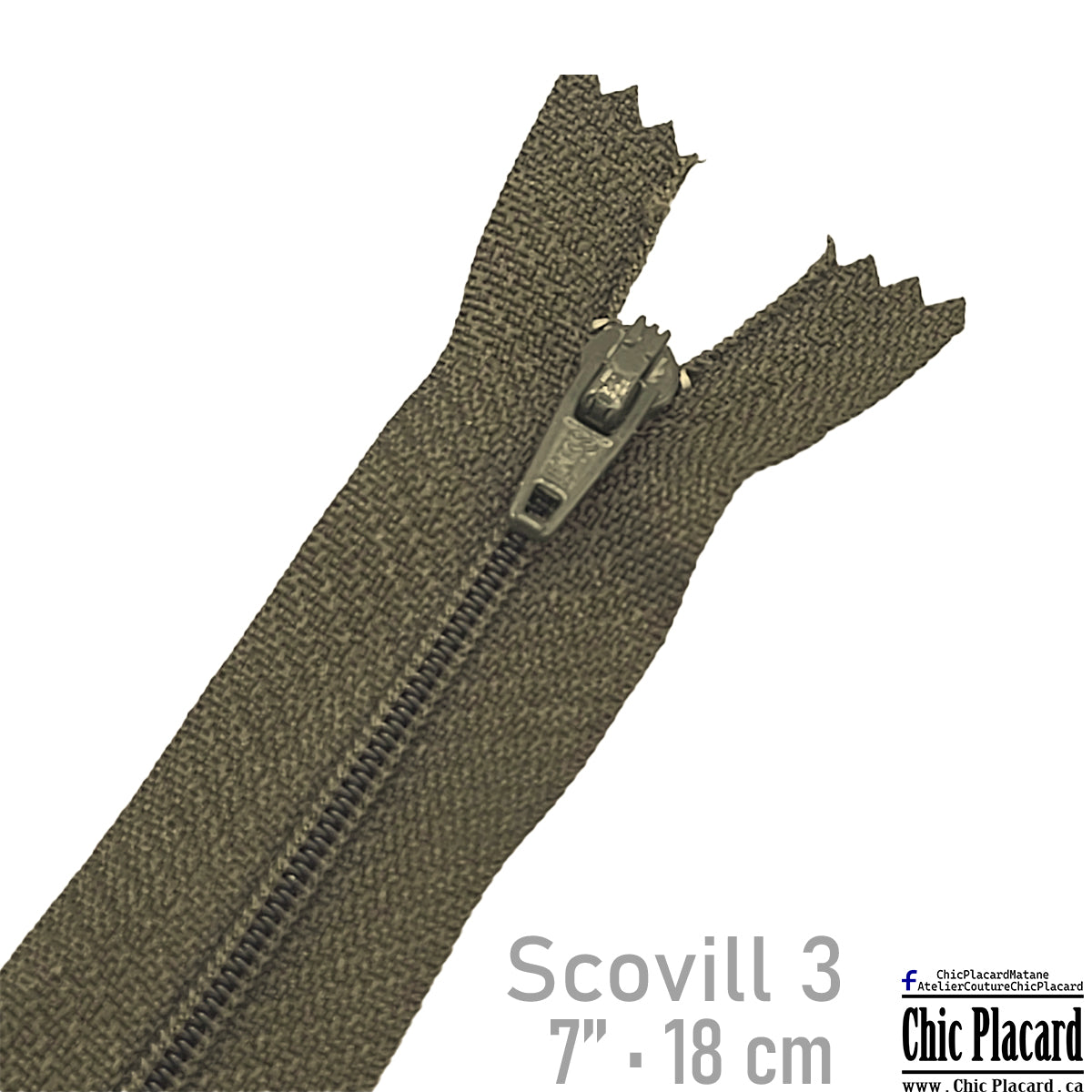 Caper - Scovill #3 closed toe zipper 7''/18cm – Chic Placard