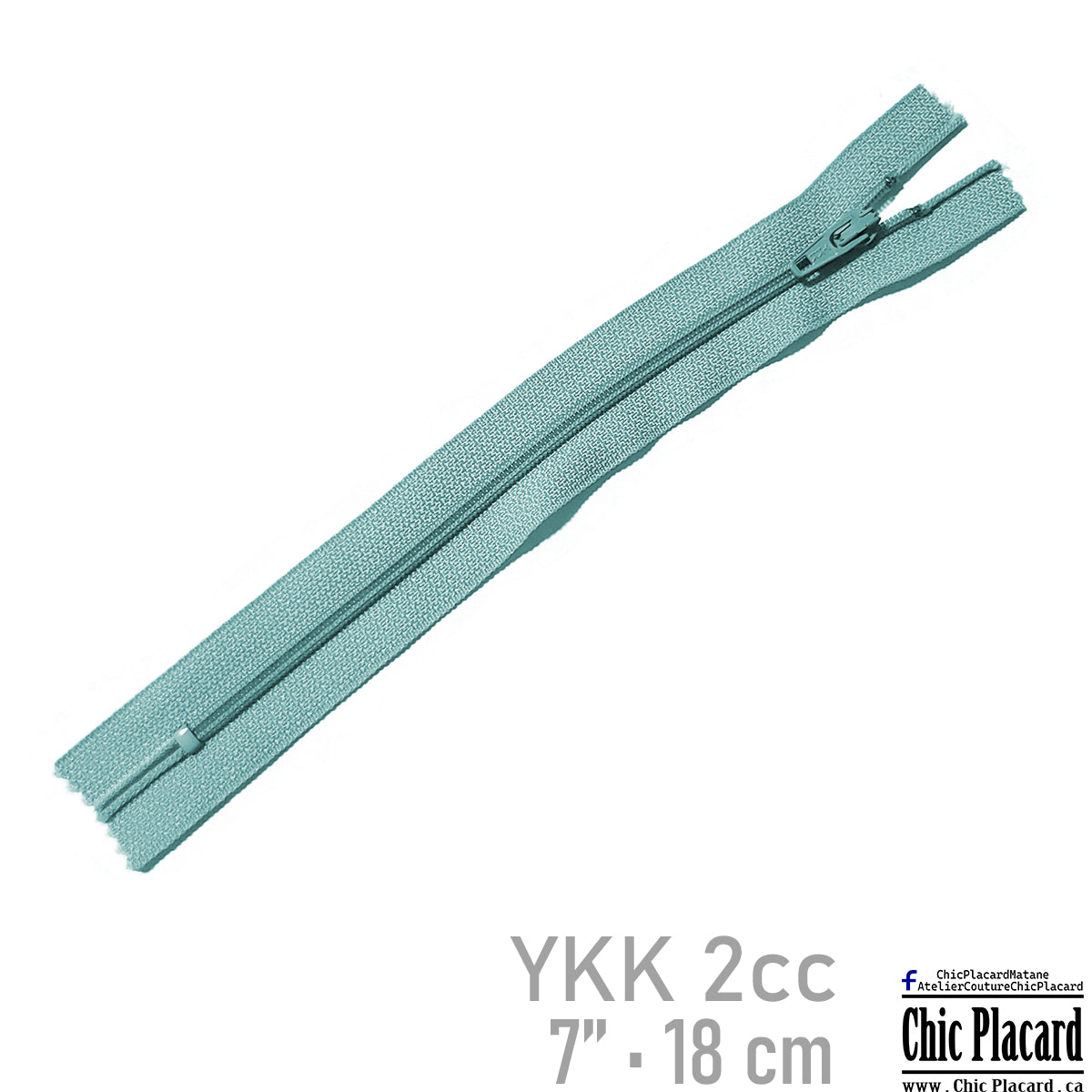 Aquamarine - YKK #2.5 Closed Toe Zipper 7''/18cm – Chic Placard