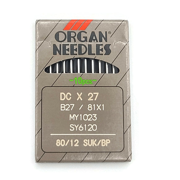 ORGAN DC27 SUK/BP 80/12 Aiguilles pour surjeteuses industrielles x10