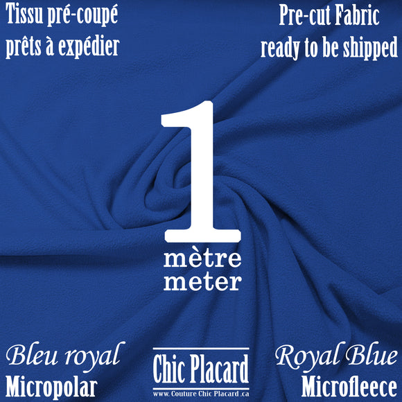 Micropolar bleu royal - 1 MÈTRE PRÉ-COUPÉ - EXPÉDITION RAPIDE