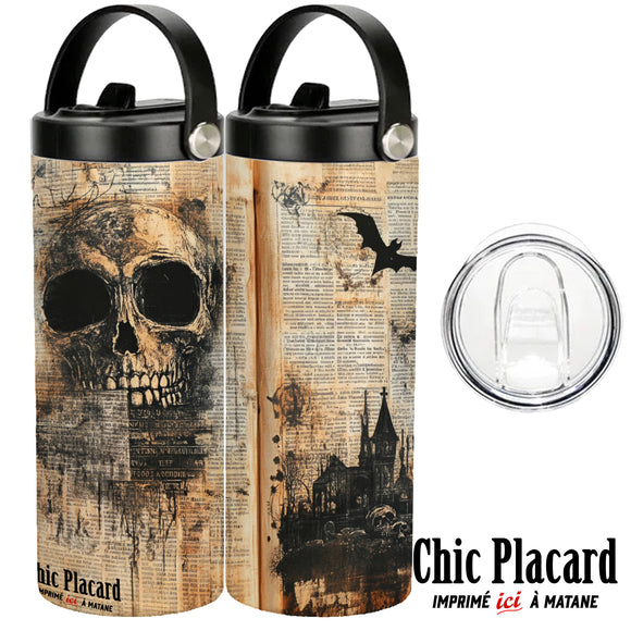 Sombre journal - Verre en inox à 2 couvercles