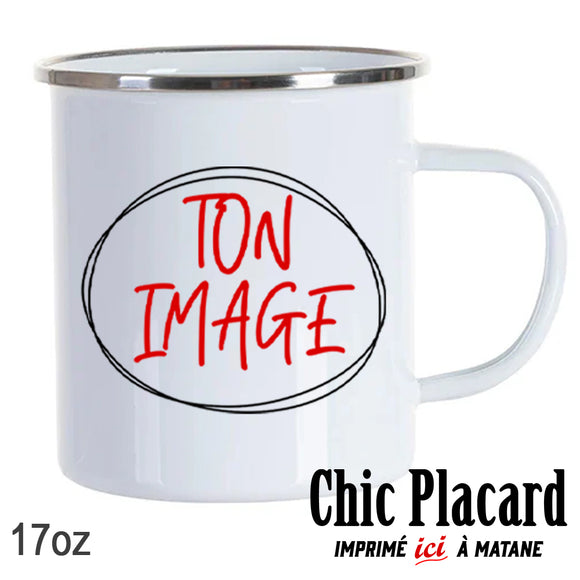 Tasse en enamel imprimée sur demande