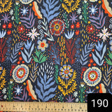 Fleurs abstraites colorées - Jersey CL PRÉ-LAVÉ 40x80cm