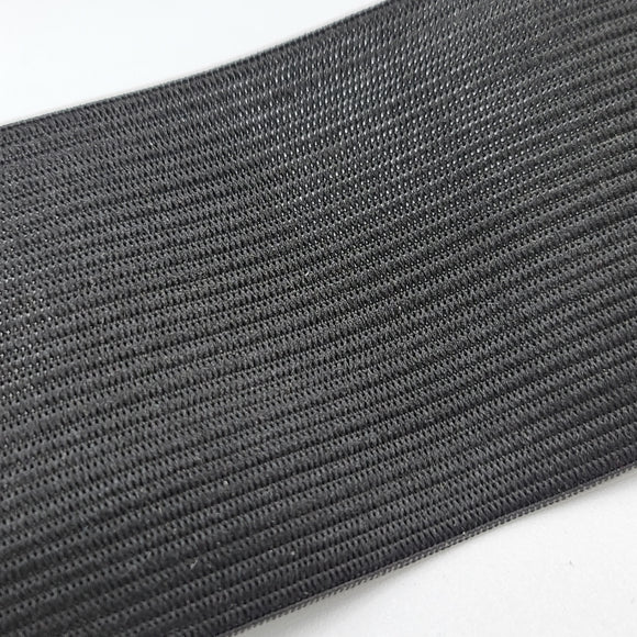 Élastique plat tissé - Noir 75mm (au 1/2m)