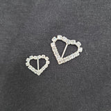 Boucles à strass (faux diamant) Petits coeurs (x10)