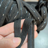 Liquidation - Fin du rouleau : Élastique antidérapant - Noir 12mm