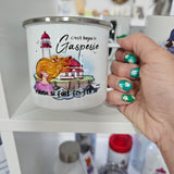 Fait frette en Gaspésie - Tasse en enamel 17oz