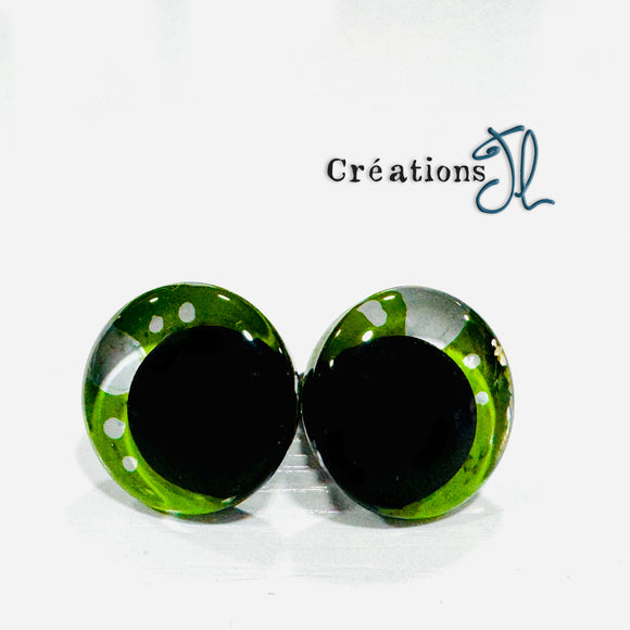 Yeux de sécurité en coin 18mm - Vert pomme par Créations JL