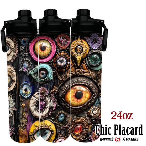 Yeux biz - Bouteille en inox 24oz