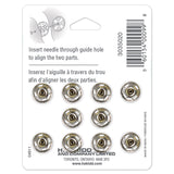 Boutons-pression à coudre nickel 11mm x10