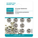 Boutons-pression à coudre nickel 11mm x10