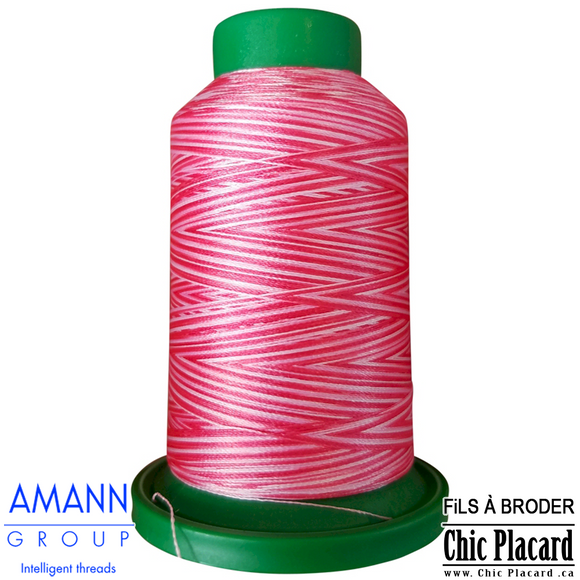 Rose Sweetheart - Fil à broder bigarré AMANN  Isacord 1000m