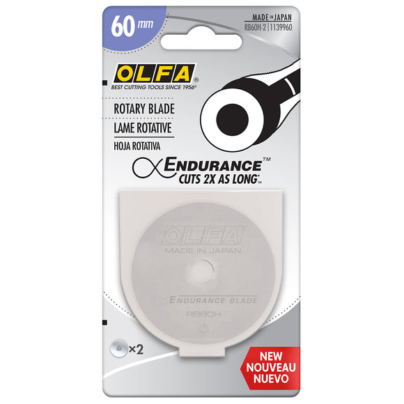 Lames pour couteau rotatif OLFA ENDURANCE 60mm - 2mcx