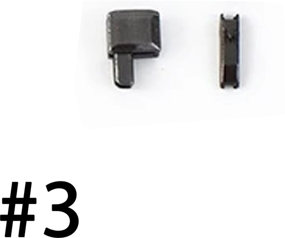 #3 Gunmetal - Kit Butée inférieure + tige d'insertion pour fermeture éclair