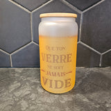 Que ton verre ne soit jamais vide - Verre avec couvercle en bambou