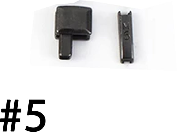 #5 Gunmetal - Kit Butée inférieure + tige d'insertion pour fermeture éclair