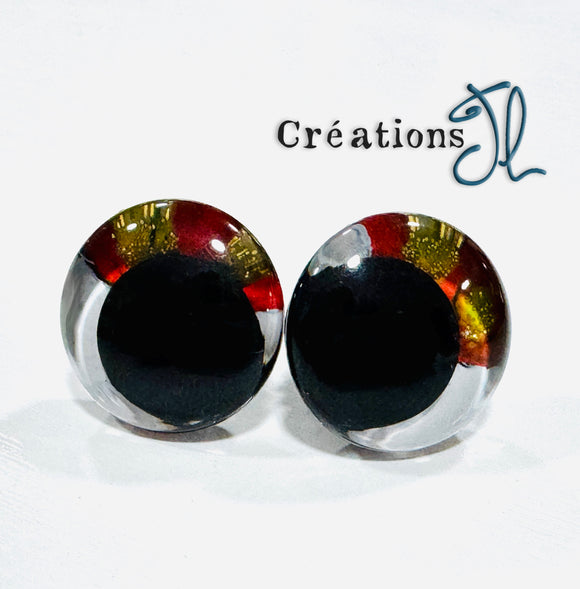 Yeux de sécurité en coin 18mm - Rouge et dorure - par Créations JL