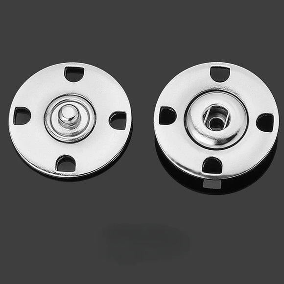 Silver 21mm - Metal snap button - to sew