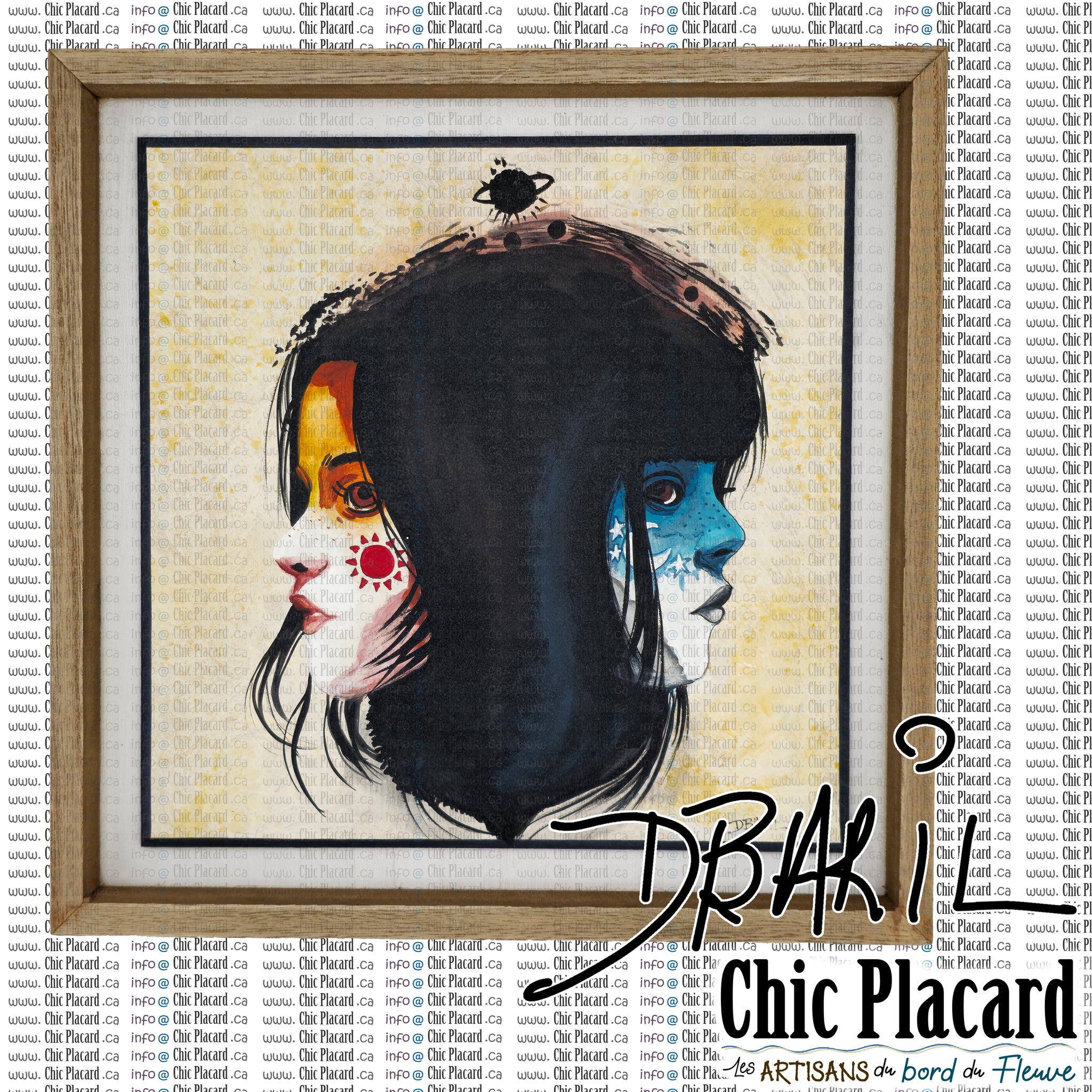 Le visage du jour et de la nuit - Toile peinte par Diane Baril