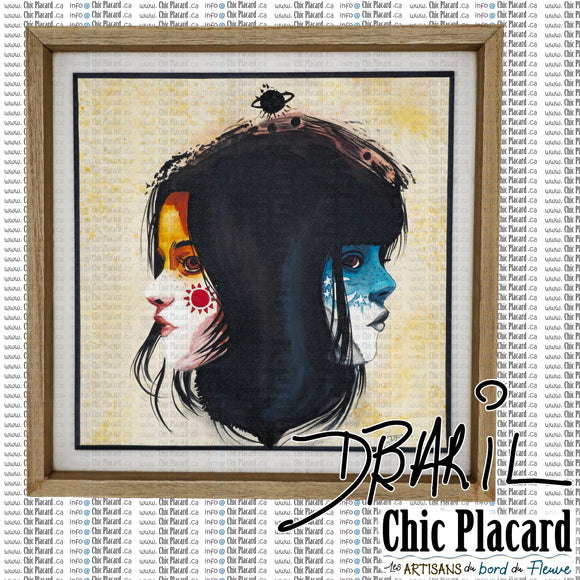 Le visage du jour et de la nuit - Toile peinte par Diane Baril