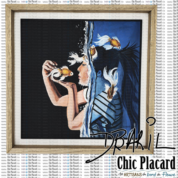 La fille sous l'eau - Toile peinte par Diane Baril