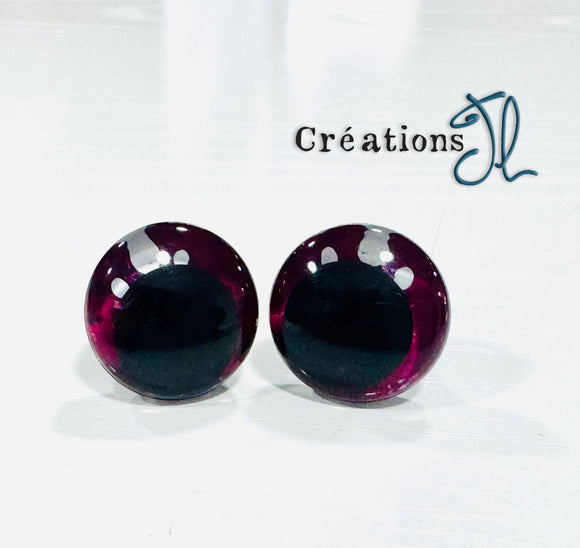 Yeux de sécurité en coin 18mm - Fushia éclat blanc par Créations JL