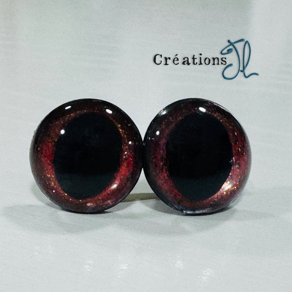 Yeux de sécurité oval 20mm - Éclat de feu - par Créations JL