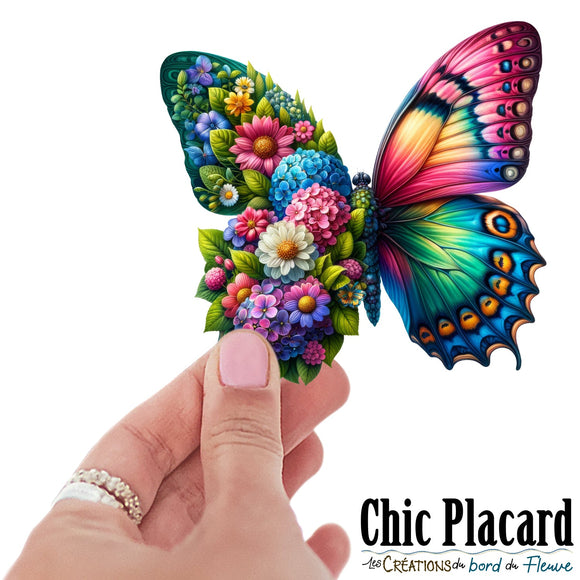 Papillon fleuri #1- autocollant en vinyl
