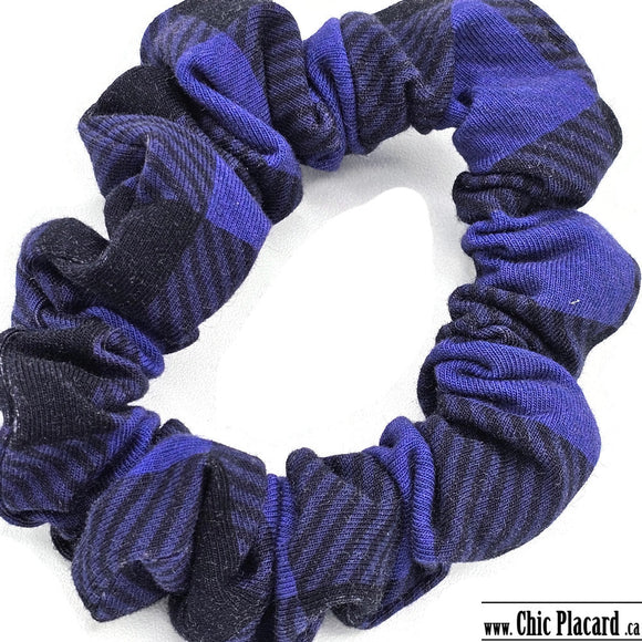 BLUE plaid scrunchie 2 wraps #5