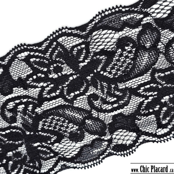 8cm elastic lace x 1 meter-Black