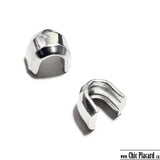 #5 Argent  - Arrêt supérieur en U pour fermeture à glissière (à l'unité)