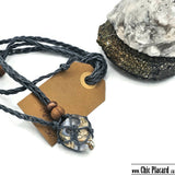 Polished agate - Braided &amp; adjustable pendant by La Quaridaine