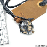 Polished agate - Braided &amp; adjustable pendant by La Quaridaine