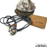 Polished agate - Braided &amp; adjustable pendant by La Quaridaine