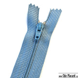 Bleu doux - Zipper à bout fermé #3  7''/18cm