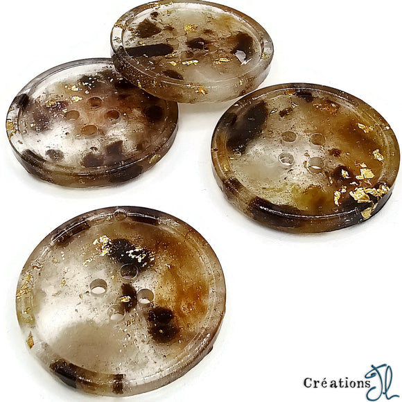 Bouton 38mm à l'unité - Terre et dorrure - par Créations JL