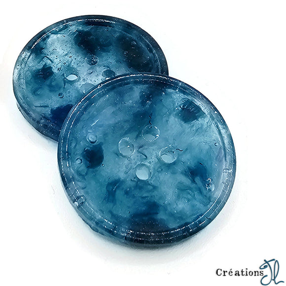 Bouton 38mm à l'unité - Bleu aqua - par Créations JL
