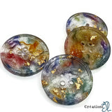 Bouton 38mm à l'unité - Party de couleur et dorure  - par Créations JL