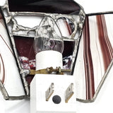 Veilleuse rouge marbrée - Vitrail par Murielle Boisvert