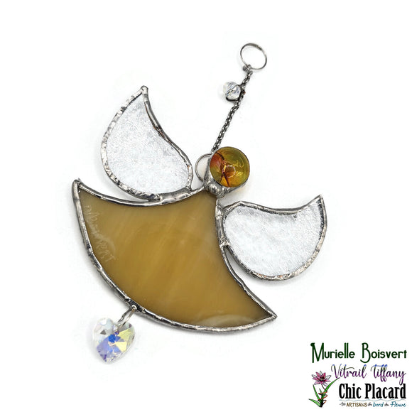 Ange jaune - Vitrail par Murielle Boisvert