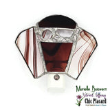 Veilleuse rouge marbrée - Vitrail par Murielle Boisvert