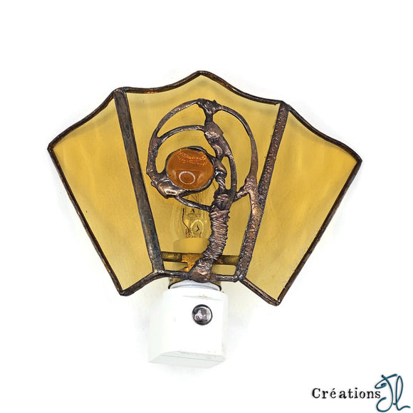 Veilleuse ambrée - Vitrail par Murielle Boisvert