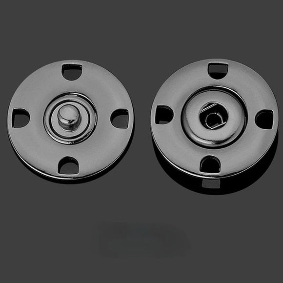 Noir 25mm - Bouton pression en métal - à coudre