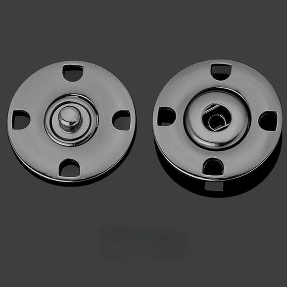 Noir 21mm - Bouton pression en métal - à coudre