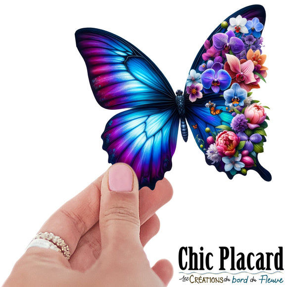 Papillon fleuri #3- autocollant en vinyl