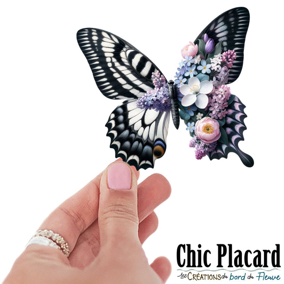Papillon fleuri #2- autocollant en vinyl