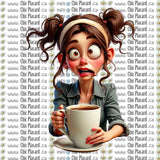 Fille accros au café - HTV imprimé