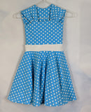 Retro bleu à pois - Jersey CL PRÉ-LAVÉ (au 1/2m)