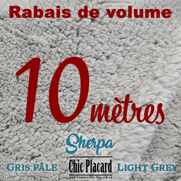 Sherpa Gris pâle x 10mètres